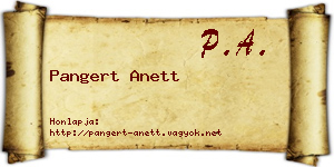 Pangert Anett névjegykártya